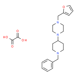 ChemSpider 2D Image | 1-(1-Benzyl-4-piperidinyl)-4-(2-furylmethyl)piperazine ethanedioate (1:1) | C23H31N3O5