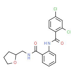 ChemSpider 2D Image | 2,4-Dichloro-N-{2-[(tetrahydro-2-furanylmethyl)carbamoyl]phenyl}benzamide | C19H18Cl2N2O3