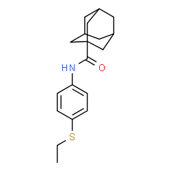 ChemSpider 2D Image | N-[4-(Ethylsulfanyl)phenyl]-1-adamantanecarboxamide | C19H25NOS