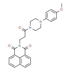 ChemSpider 2D Image | 2-{3-[4-(4-Methoxyphenyl)-1-piperazinyl]-3-oxopropyl}-1H-benzo[de]isoquinoline-1,3(2H)-dione | C26H25N3O4