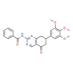 ChemSpider 2D Image | N-[5-Oxo-7-(3,4,5-trimethoxyphenyl)-5,6,7,8-tetrahydro-2-quinazolinyl]benzamide | C24H23N3O5