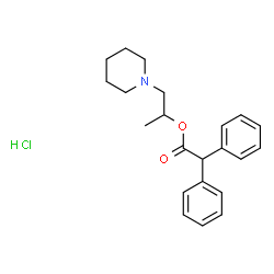 ChemSpider 2D Image | 1-(1-Piperidinyl)-2-propanyl diphenylacetate hydrochloride (1:1) | C22H28ClNO2
