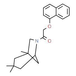 ChemSpider 2D Image | 2-(1-Naphthyloxy)-1-(1,3,3-trimethyl-6-azabicyclo[3.2.1]oct-6-yl)ethanone | C22H27NO2