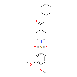 ChemSpider 2D Image | Cyclohexyl 1-[(3,4-dimethoxyphenyl)sulfonyl]-4-piperidinecarboxylate | C20H29NO6S