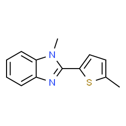 ChemSpider 2D Image | 1-Methyl-2-(5-methyl-2-thienyl)-1H-benzimidazole | C13H12N2S