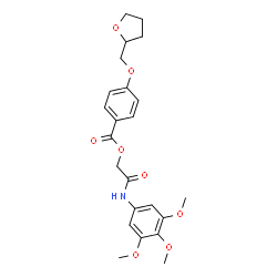 ChemSpider 2D Image | 2-Oxo-2-[(3,4,5-trimethoxyphenyl)amino]ethyl 4-(tetrahydro-2-furanylmethoxy)benzoate | C23H27NO8