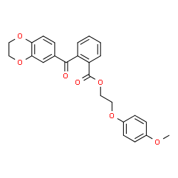 ChemSpider 2D Image | 2-(4-Methoxyphenoxy)ethyl 2-(2,3-dihydro-1,4-benzodioxin-6-ylcarbonyl)benzoate | C25H22O7