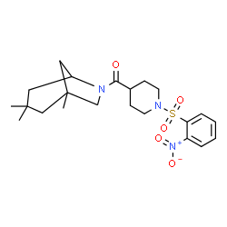 ChemSpider 2D Image | {1-[(2-Nitrophenyl)sulfonyl]-4-piperidinyl}(1,3,3-trimethyl-6-azabicyclo[3.2.1]oct-6-yl)methanone | C22H31N3O5S