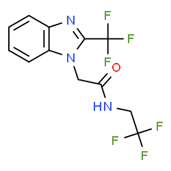 ChemSpider 2D Image | N-(2,2,2-Trifluoroethyl)-2-[2-(trifluoromethyl)-1H-benzimidazol-1-yl]acetamide | C12H9F6N3O