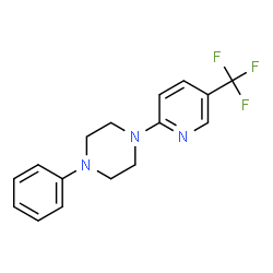 ChemSpider 2D Image | 1-Phenyl-4-[5-(trifluoromethyl)-2-pyridinyl]piperazine | C16H16F3N3