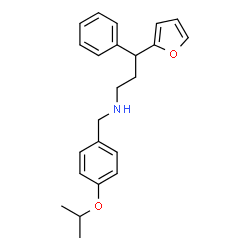 ChemSpider 2D Image | 3-(2-Furyl)-N-(4-isopropoxybenzyl)-3-phenyl-1-propanamine | C23H27NO2