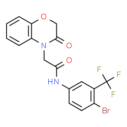 ChemSpider 2D Image | N-[4-Bromo-3-(trifluoromethyl)phenyl]-2-(3-oxo-2,3-dihydro-4H-1,4-benzoxazin-4-yl)acetamide | C17H12BrF3N2O3
