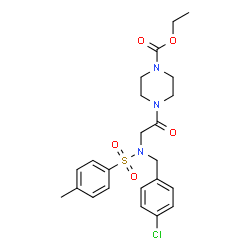 ChemSpider 2D Image | Ethyl 4-{N-(4-chlorobenzyl)-N-[(4-methylphenyl)sulfonyl]glycyl}-1-piperazinecarboxylate | C23H28ClN3O5S