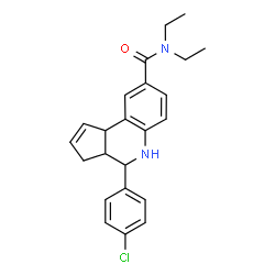 ChemSpider 2D Image | 4-(4-Chlorophenyl)-N,N-diethyl-3a,4,5,9b-tetrahydro-3H-cyclopenta[c]quinoline-8-carboxamide | C23H25ClN2O
