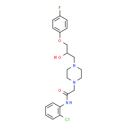 ChemSpider 2D Image | N-(2-Chlorophenyl)-2-{4-[3-(4-fluorophenoxy)-2-hydroxypropyl]-1-piperazinyl}acetamide | C21H25ClFN3O3