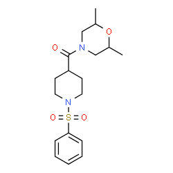 ChemSpider 2D Image | (2,6-Dimethyl-4-morpholinyl)[1-(phenylsulfonyl)-4-piperidinyl]methanone | C18H26N2O4S