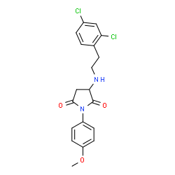 ChemSpider 2D Image | 3-{[2-(2,4-Dichlorophenyl)ethyl]amino}-1-(4-methoxyphenyl)-2,5-pyrrolidinedione | C19H18Cl2N2O3