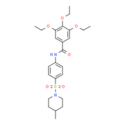 ChemSpider 2D Image | 3,4,5-Triethoxy-N-{4-[(4-methyl-1-piperidinyl)sulfonyl]phenyl}benzamide | C25H34N2O6S