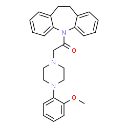 ChemSpider 2D Image | 1-(10,11-Dihydro-5H-dibenzo[b,f]azepin-5-yl)-2-[4-(2-methoxyphenyl)-1-piperazinyl]ethanone | C27H29N3O2