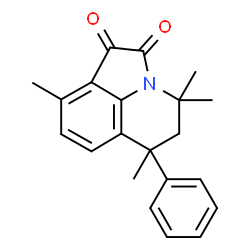 ChemSpider 2D Image | 4,4,6,9-Tetramethyl-6-phenyl-5,6-dihydro-4H-pyrrolo[3,2,1-ij]quinoline-1,2-dione | C21H21NO2