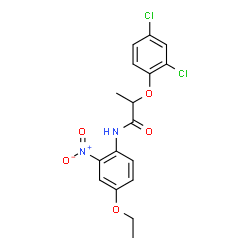 ChemSpider 2D Image | 2-(2,4-Dichlorophenoxy)-N-(4-ethoxy-2-nitrophenyl)propanamide | C17H16Cl2N2O5