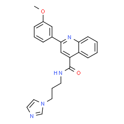 ChemSpider 2D Image | N-[3-(1H-Imidazol-1-yl)propyl]-2-(3-methoxyphenyl)-4-quinolinecarboxamide | C23H22N4O2