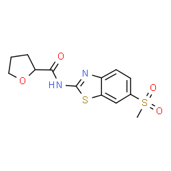 ChemSpider 2D Image | N-[6-(Methylsulfonyl)-1,3-benzothiazol-2-yl]tetrahydro-2-furancarboxamide | C13H14N2O4S2