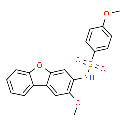 ChemSpider 2D Image | 4-Methoxy-N-(2-methoxydibenzo[b,d]furan-3-yl)benzenesulfonamide | C20H17NO5S
