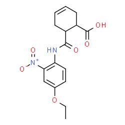 ChemSpider 2D Image | 6-[(4-Ethoxy-2-nitrophenyl)carbamoyl]-3-cyclohexene-1-carboxylic acid | C16H18N2O6