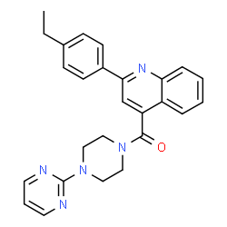 ChemSpider 2D Image | [2-(4-Ethylphenyl)-4-quinolinyl][4-(2-pyrimidinyl)-1-piperazinyl]methanone | C26H25N5O