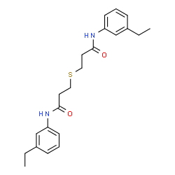 ChemSpider 2D Image | 3,3'-Sulfanediylbis[N-(3-ethylphenyl)propanamide] | C22H28N2O2S