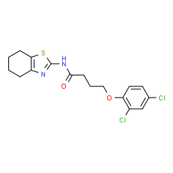 ChemSpider 2D Image | 4-(2,4-Dichlorophenoxy)-N-(4,5,6,7-tetrahydro-1,3-benzothiazol-2-yl)butanamide | C17H18Cl2N2O2S
