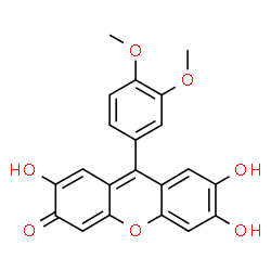 ChemSpider 2D Image | 9-(3,4-Dimethoxyphenyl)-2,6,7-trihydroxy-3H-xanthen-3-one | C21H16O7