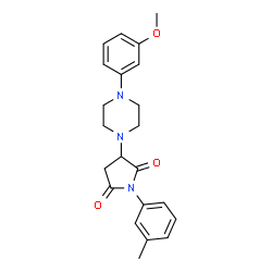 ChemSpider 2D Image | 3-[4-(3-Methoxy-phenyl)-piperazin-1-yl]-1-m-tolyl-pyrrolidine-2,5-dione | C22H25N3O3