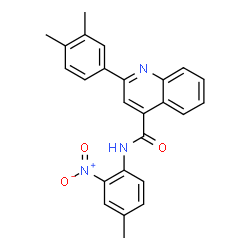 ChemSpider 2D Image | 2-(3,4-Dimethylphenyl)-N-(4-methyl-2-nitrophenyl)-4-quinolinecarboxamide | C25H21N3O3
