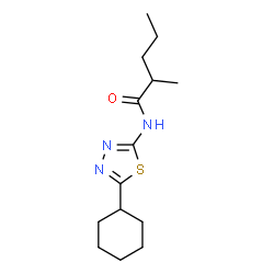 ChemSpider 2D Image | N-(5-Cyclohexyl-1,3,4-thiadiazol-2-yl)-2-methylpentanamide | C14H23N3OS