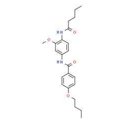 ChemSpider 2D Image | 4-Butoxy-N-[3-methoxy-4-(pentanoylamino)phenyl]benzamide | C23H30N2O4
