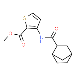 ChemSpider 2D Image | Methyl 3-[(bicyclo[2.2.1]hept-2-ylcarbonyl)amino]-2-thiophenecarboxylate | C14H17NO3S