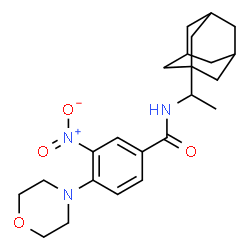 ChemSpider 2D Image | N-[1-(Adamantan-1-yl)ethyl]-4-(4-morpholinyl)-3-nitrobenzamide | C23H31N3O4