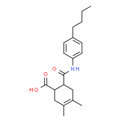 ChemSpider 2D Image | 6-[(4-Butylphenyl)carbamoyl]-3,4-dimethyl-3-cyclohexene-1-carboxylic acid | C20H27NO3