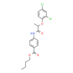 ChemSpider 2D Image | butyl 4-[2-(2,4-dichlorophenoxy)propanamido]benzoate | C20H21Cl2NO4
