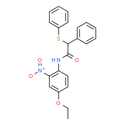 ChemSpider 2D Image | N-(4-Ethoxy-2-nitrophenyl)-2-phenyl-2-(phenylsulfanyl)acetamide | C22H20N2O4S