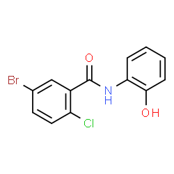 ChemSpider 2D Image | 5-Bromo-2-chloro-N-(2-hydroxyphenyl)benzamide | C13H9BrClNO2