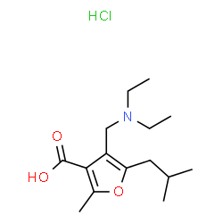 ChemSpider 2D Image | 4-[(Diethylamino)methyl]-5-isobutyl-2-methyl-3-furoic acid hydrochloride (1:1) | C15H26ClNO3
