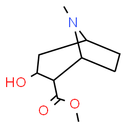 ChemSpider 2D Image | methyl 3-hydroxy-8-methyl-8-azabicyclo[3.2.1]octane-4-carboxylate | C10H17NO3