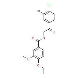 ChemSpider 2D Image | 2-(3,4-Dichlorophenyl)-2-oxoethyl 4-ethoxy-3-methoxybenzoate | C18H16Cl2O5