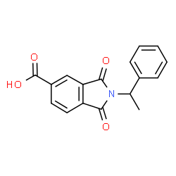 ChemSpider 2D Image | 1,3-Dioxo-2-(1-phenylethyl)-5-isoindolinecarboxylic acid | C17H13NO4