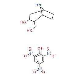 ChemSpider 2D Image | 2-(hydroxymethyl)-8-azabicyclo[3.2.1]octan-3-ol; picric acid | C14H18N4O9