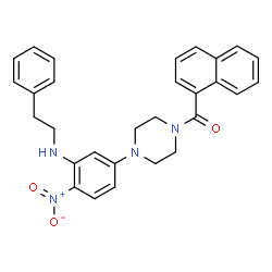 ChemSpider 2D Image | 1-Naphthyl(4-{4-nitro-3-[(2-phenylethyl)amino]phenyl}-1-piperazinyl)methanone | C29H28N4O3