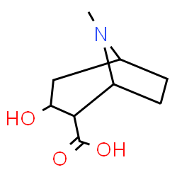ChemSpider 2D Image | 3-hydroxy-8-methyl-8-azabicyclo[3.2.1]octane-2-carboxylic acid | C9H15NO3